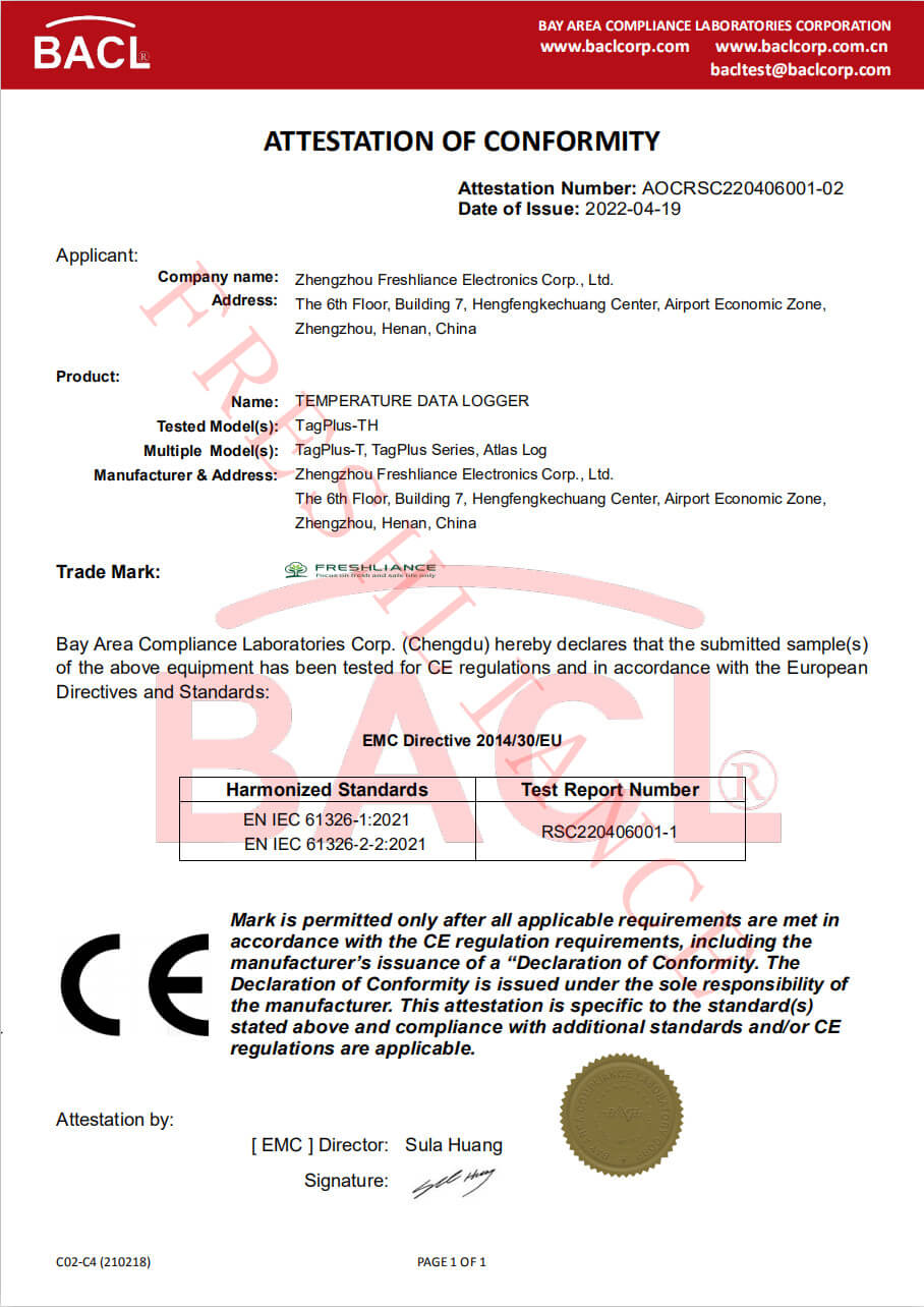 Tagplus CE certificate