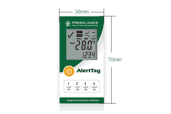 AlertTag T10 LCD Disposable Temperature Monitor/Indicator
