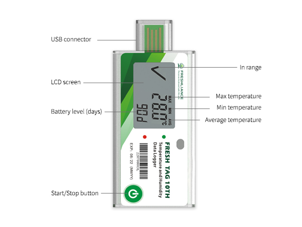 Fresh Tag 10th Single Use Temperature And Humidity Data Logger