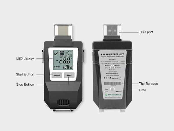 Fresh Keeper-IUT Dry Ice Ultra Low Temperature Data Logger