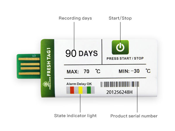 Fresh Tag 1 USB Temperature Data Logger For Grapes