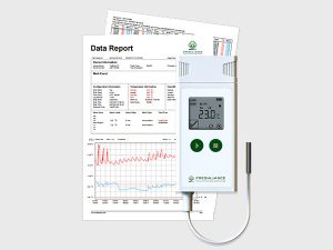 Refrigerator temperature data logger with probe