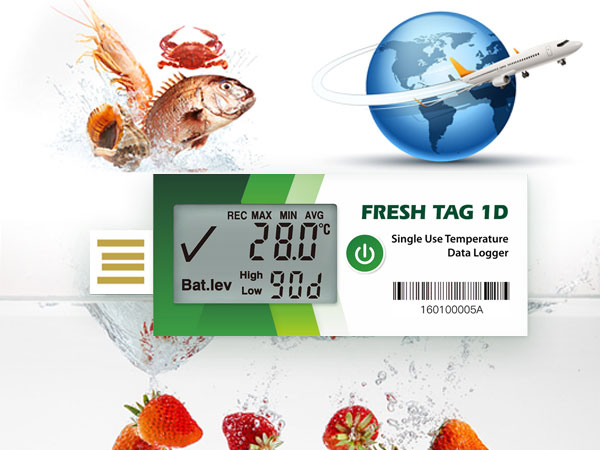 Seafood usb temp data logger with LCD