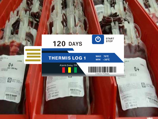 7-day disposable temperature recorder for blood transportation