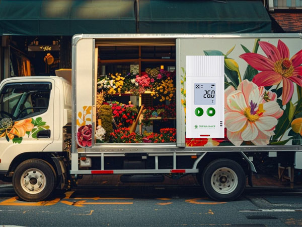 Reusable flower transportation temperature data logger