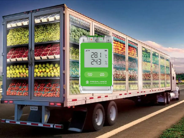 Real-time temperature monitoring for fresh food transportation