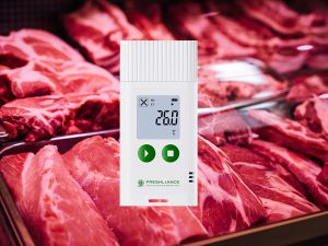 USB temperature data logger for fresh meat with replaceable battery
